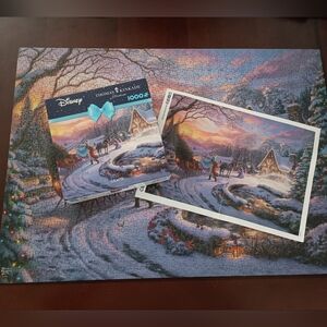 Thomas Kinkade Disney Cinderella Winter Scene 1000 Piece Puzzle